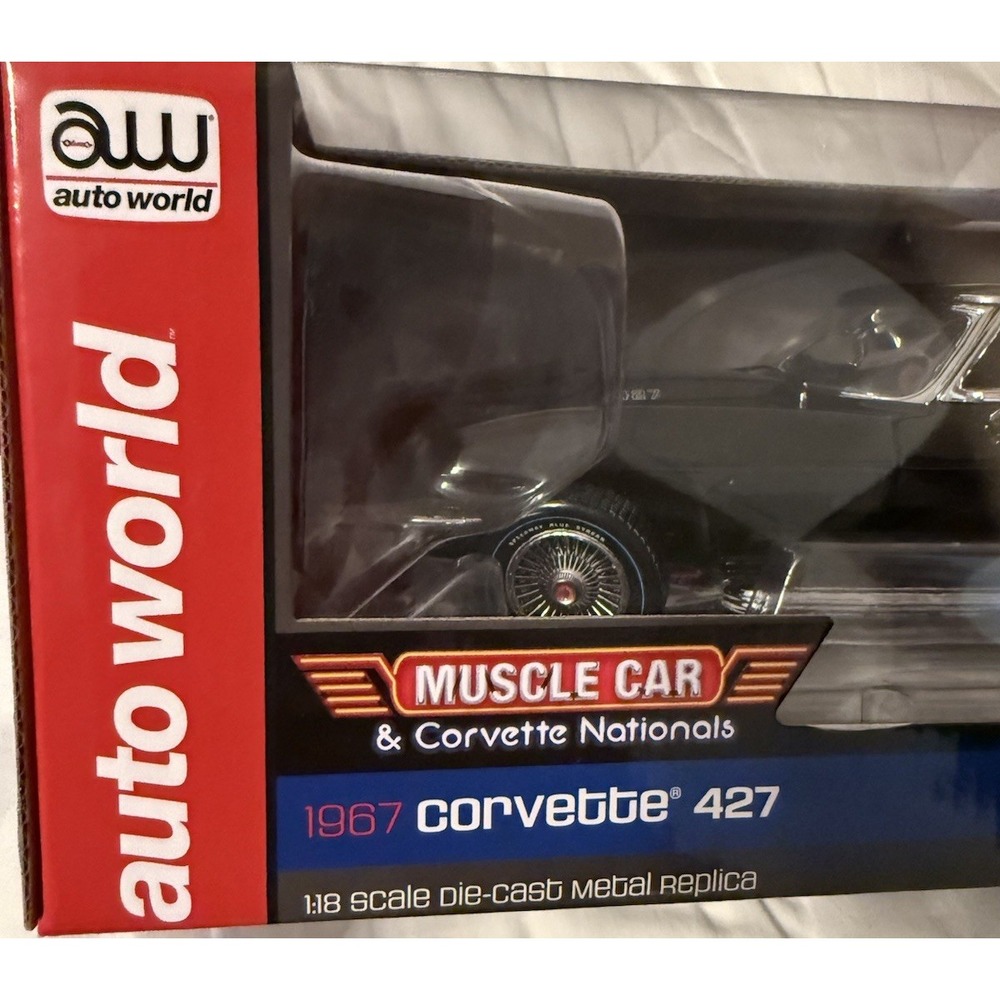 MINT NIB - Auto World American Muscle 1967‎ Black Chevy Corvette 427 Die Cast - Picture 8 of 9